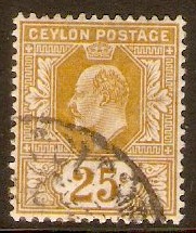 Ceylon 1903 25c Bistre. SG272.