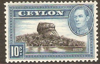 Ceylon 1938 10c Black and light blue. SG389a.