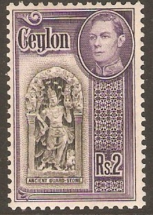 Ceylon 1938 2r Black and violet. SG396b.