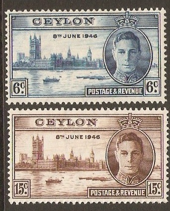 Ceylon 1946 Victory Set. SG400-SG401.