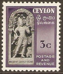 Ceylon 1951 3c Black and slate-violet. SG420.