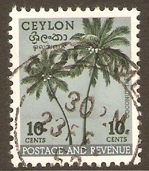 Ceylon 1951 10c Green and blue-grey. SG422.