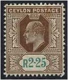 Ceylon 1904 2r.25 Brown and Green. SG288.