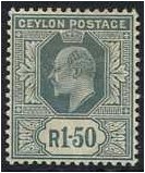 Ceylon 1904 1r.50 Grey. SG287.