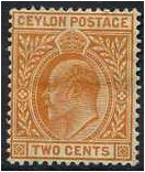 Ceylon 1910 2c. Brown-Orange. SG292.