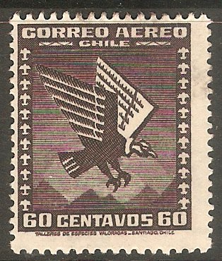 Chile 1934 60c Violet-black - Air series. SG241.