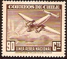 Chile 1941 90c brown. SG303. - Click Image to Close