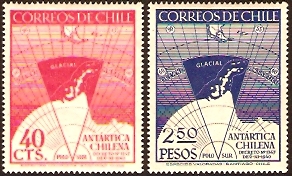 Chile 1947 Antarctica Stamps. SG374-SG375.