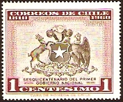 Chile 1960 1c olive & brown lake. SG509. - Click Image to Close