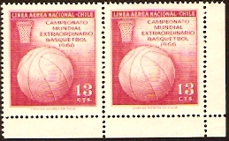Chile 1966 Basketball Stamp. SG569.
