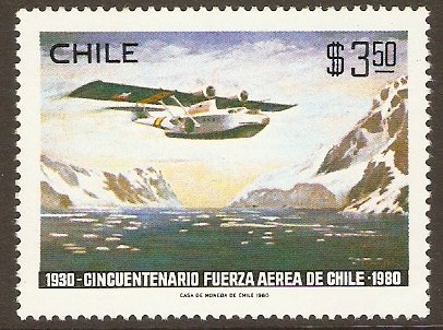 Chile 1980 3p.50 Catalina Flying Boat in Antarctica. SG845.