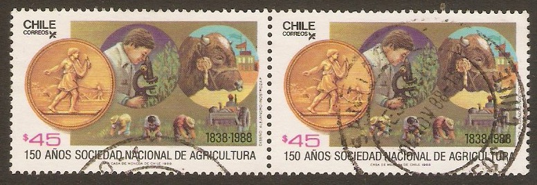 Chile 1988 45p Agriculture Society. SG1155.