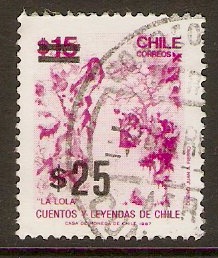 Chile 1989 25p on 15p Surcharge series. SG1205.