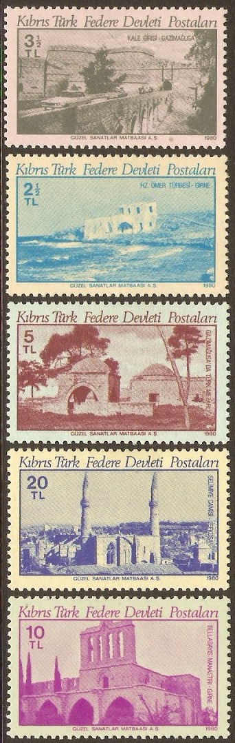 Turkish Cypriot Posts 1980 Ancient Monuments Set. SG93-SG97.