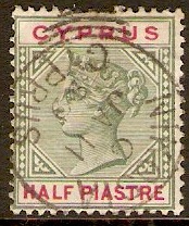 Cyprus 1894 pi Green and carmine. SG40.