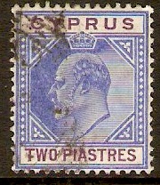 Cyprus 1904 2pi Blue and purple. SG65.