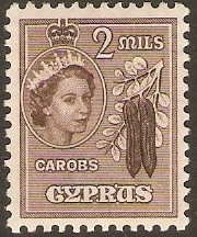 Cyprus 1955 2m Blackish brown. SG173.