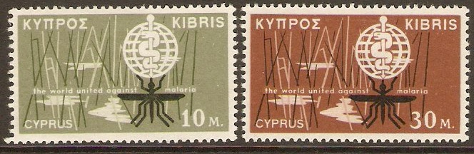 Cyprus 1962 Malaria Eradication Set. SG209-SG210.