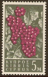 Cyprus 1962 5m Purple and grey-green. SG212.