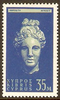Cyprus 1962 35m Light green and blue. SG217.