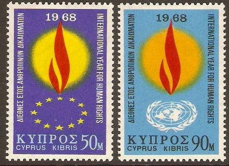 Cyprus 1968 Human Rights Year Set. SG316-SG317.
