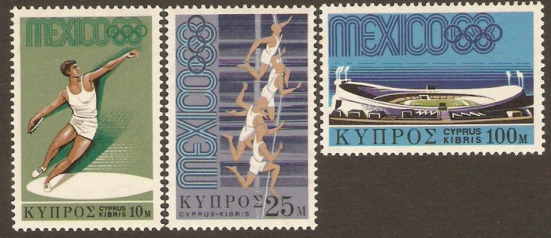 Cyprus 1968 Olympic Games Set. SG324-SG326.