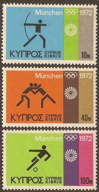 Cyprus 1972 Olympic Games Set. SG390-SG392.