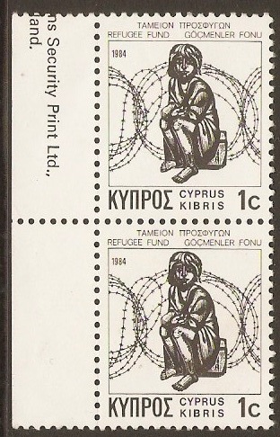 Cyprus 1984 1c Refugee Fund Tax Stamp. SG634.