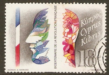 Cyprus 1989 18c French Revolution Anniversary Stamp. SG744.