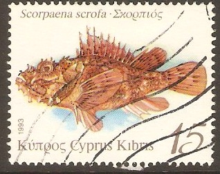 Cyprus 1993 15c Fish Series Stamp. SG838.