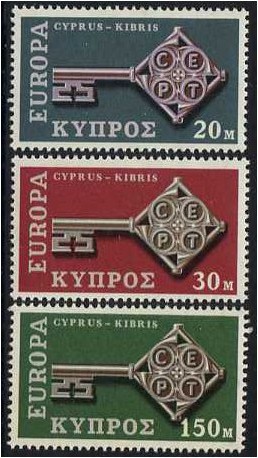 Cyprus 1968 Europa Set. SG319-SG321.