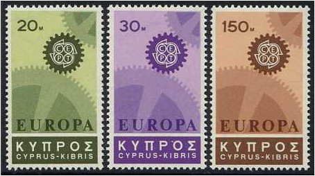 Cyprus 1967 Europa Set. SG302-SG304.