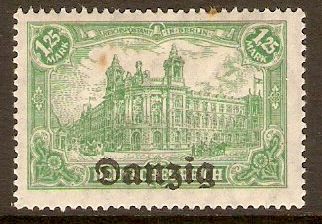 Danzig 1920 1m.25 Green. SG9.