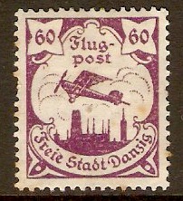 Danzig 1921 60pf Purple. SG58.
