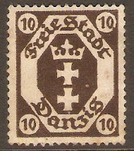 Danzig 1921 10pf Brown. SG65.