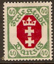Danzig 1921 40pf red and green. SG70.