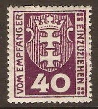 Danzig 1921 40pf Postage Due stamp. SGD96.