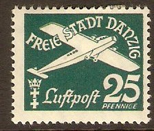 Danzig 1935 25pf Green - Air series. SG235.