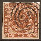 Denmark 1862 4sk brown. SG20.