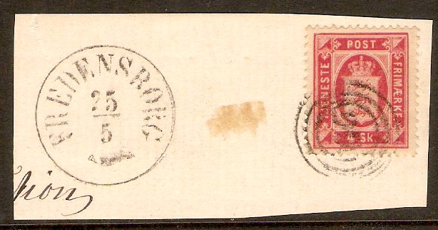 Denmark 1871 4sk Rose-carmine Official Stamp. SGO52.