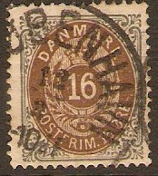 Denmark 1875 16ore brown and grey. SG84.