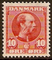 Denmark 1904 10ore red. SG104.