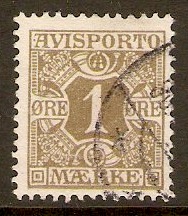 Denmark 1907 1o Olive Newspaper Stamp. SGN131