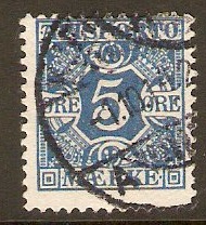 Denmark 1907 5o Blue Newspaper Stamp. SGN132