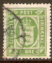 Denmark 1914 5o Green Official Stamp. SGO188