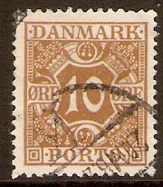 Denmark 1921 10o Yellow-brown - Postage Due Stamp. SGD228.