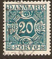 Denmark 1921 20ore blue. SGD229.