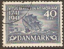Denmark 1941 40o Blue - Vitus Commemoration series. SG326.