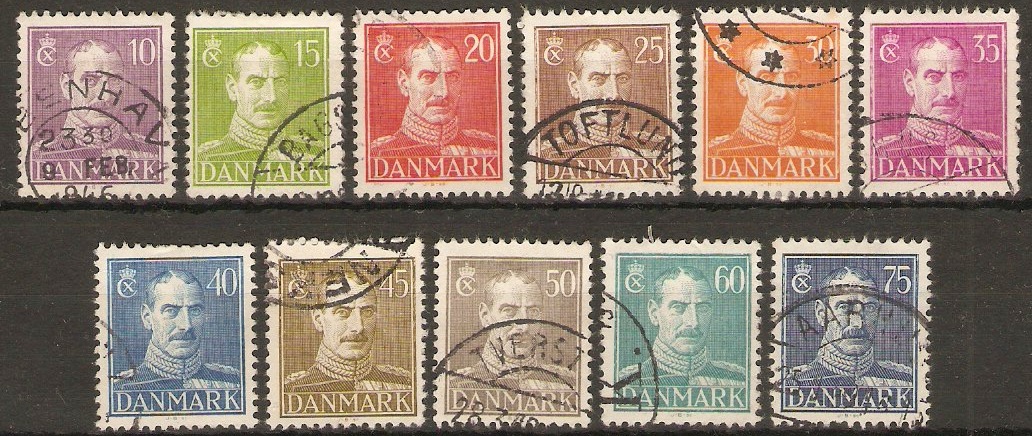 Denmark 1942 King Christian X definitives. SG327-SG335a.