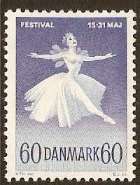 Denmark 1962 60o Ballet & Music Festival Stamp. SG445.